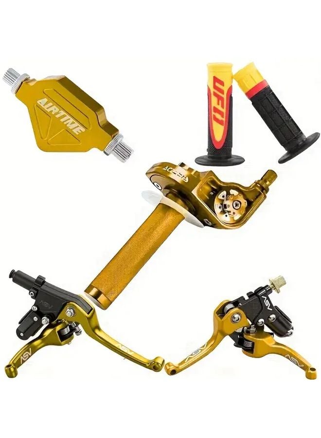 Universal Motorcycle Brake Lever Throttle Grip CNC Quick Twist Assembly Generation Handle Blue - Image 5